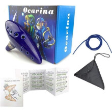 Ocarina in ceramica a 12 fori con design Triforce, strumento musicale a fiato artigianale per principianti