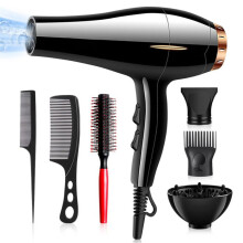 Professionele haardroger, krachtige 2400W AC-motor, constante temperatuur, 3 warmtestanden en 3 snelheden.