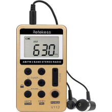 Mini-Taschenradio mit FM/AM-Funktion, tragbarer, wiederaufladbarer Walkman mit Wecker, Kopfhöreranschluss, für den Außenbereich geeigne
