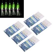 Conjunto de 5 señuelos luminosos de pluma 53 g/1.8 oz con 5 anzuelos