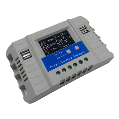 (50A) No Setting Colorful Light 12V 24V 30A 60A Solar Controller Photovoltaic Power Generation Solar Charging Controller 2