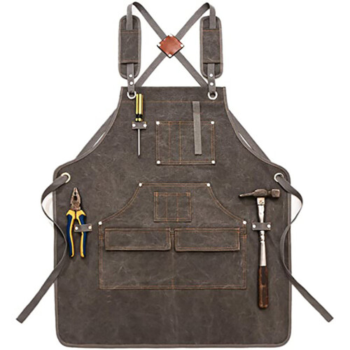(Black) Minimalist Heavy Canvas Tool Apron Carpentry, Electrical & Gardening Work 1