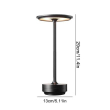 (Gold) Touching Control Gatsby Crystal Lamp Rechargeable Waterproof Soft Light Metal Dimmable Cordless Desk Lamp