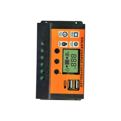 (30A) Orange 12V/24V 100A Solar Charge Controller with USB, Light Time Control & Auto Discharge Solar Kit 2