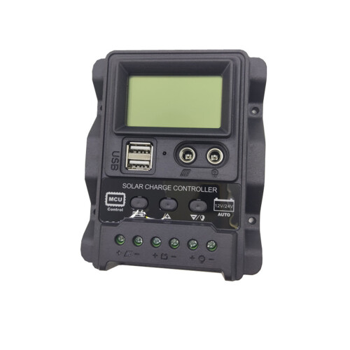 (20A) Black Enclosure Dual DC Current Display 12V 24V Solar Charge Controller Battery PV Power Generation 2