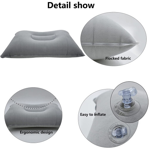Inflatable Pillow Flocking Fabric/PVC Grey 1