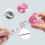 Glitter Acrylic Bead Retractable Badge Reel Set - Easy Pull ID Holder & Keychain, 6pcs: 4