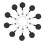 Black Matte Rounded Leather ID Badge Reel Retractable Clip Set 10pcs 2