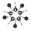 Black Matte Rounded Leather ID Badge Reel Retractable Clip Set 10pcs 3