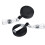 Black Matte Rounded Leather ID Badge Reel Retractable Clip Set 10pcs 5