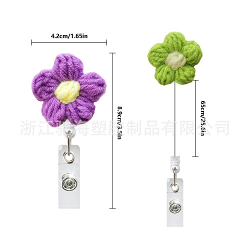 Nurse Uniform Floral Retractable Badge Holder Easy Pull Keychain Set: 9 Pcs 1