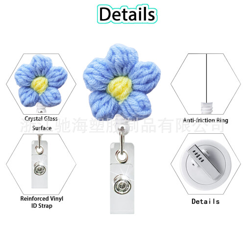 Nurse Uniform Floral Retractable Badge Holder Easy Pull Keychain Set: 9 Pcs 2