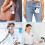 Nurse Uniform Floral Retractable Badge Holder Easy Pull Keychain Set: 9 Pcs 5