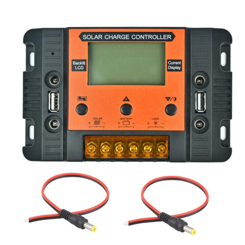 12V 24V 30A Solar Charge Controller with Backlit LCD & 4 DC Outputs PV Solar Charging 1