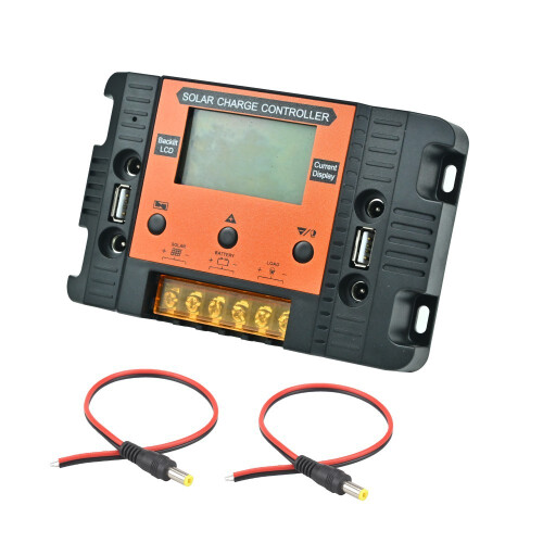 12V 24V 30A Solar Charge Controller with Backlit LCD & 4 DC Outputs PV Solar Charging 2
