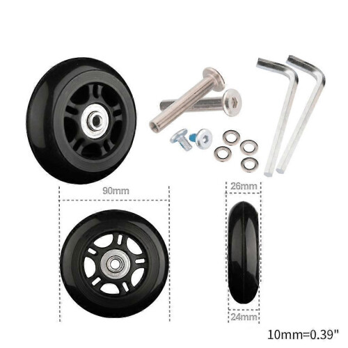 (PU90mm*26mm) Suitcase Wheels Luggage Replacement Wheels Suitcase Spinner Wheels Accessories 1