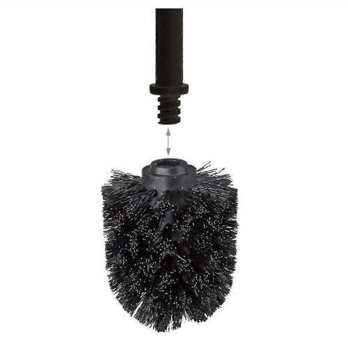 (black, 5pcs) 6pcs Toilet Replacement Brush Head White Replacement Brushes Diameter 8cm 1