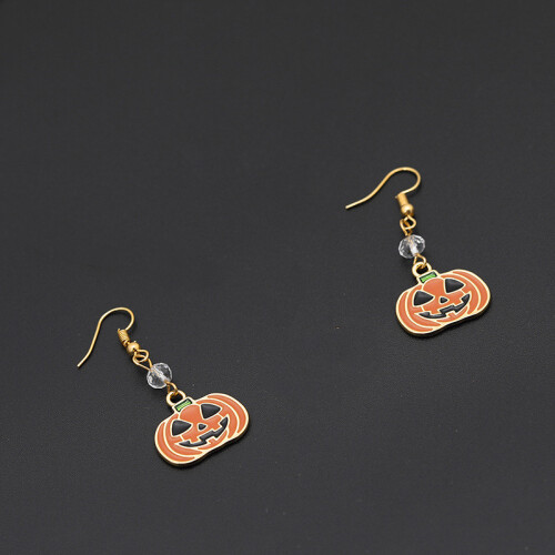 Halloween-Ohrringe mit Kürbis Yellow 2