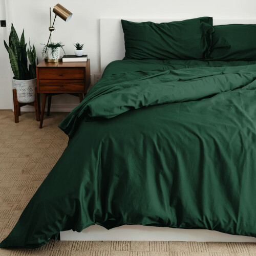 Imperial Rooms (Emerald, King) Plain Duvet Cover Single Double King Bed Set Quilt 2