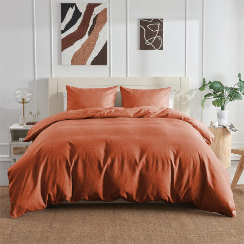Imperial Rooms (Rust, King) Plain Duvet Cover Single Double King Bed Set Quilt
