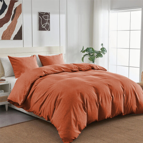 Imperial Rooms (Rust, King) Plain Duvet Cover Single Double King Bed Set Quilt 1