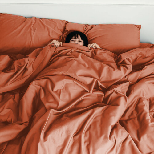 Imperial Rooms (Rust, Double) Plain Duvet Cover Single Double King Bed Set Quilt 2
