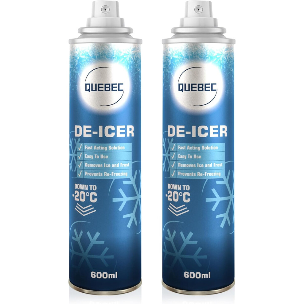 Quebec De-Icer Spray 600Ml Pack Of 2 Car Use 5065003957138