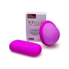(S, Purple) Reusable Menstrual Disc Set Menstrual Cup And Storage Box,flexible Silicone Menstrual Cups