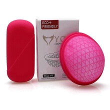 (L, Red) Designed Feminine Hygiene Menstrual Disc Reusable For Women Leak Proof Coupe Grade Silicone With Flexible Period Cup_cp -CN-NEW