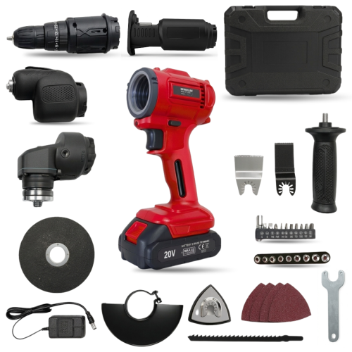 Multi System 10-in-1 Cordless Power Tool Kit with Drill, Jigsaw, Sander & Grinder