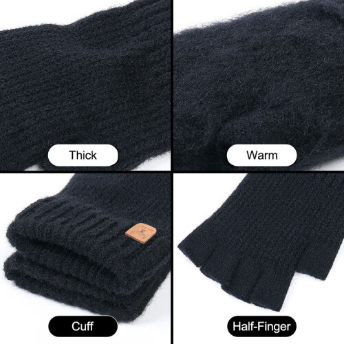 Halbfingerhandschuhe, fingerlose Fäustlinge DarkGrey 2
