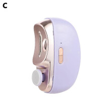 (purple) Electric Nail Clippers Safe Automatic Nail TrimmerCutter USB Rechargea