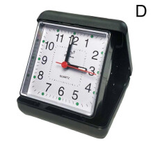 (Black) Alarm Clock Portable No Tick Snooze Silent Small Bedside Clocks