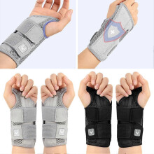 (Gray Left) Wrist Brace Carpal Tunnel, Adjustbale Wrist Support & Metal Splint Stabilizer