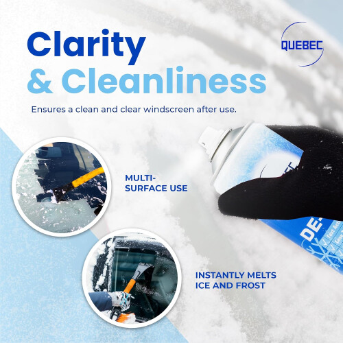 QUEBEC De-Icer Spray 600ml Pack of 1 Car Use 2