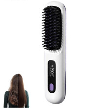 (White) Portable Wireless Negative Ion Hair Straightener