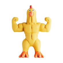(Yellow/1pcs) Dog Self-Entertainment Decompression Toy Muscle Chicken Duck Toy Golden Retriever Alaskan Medium Large Dog Toy