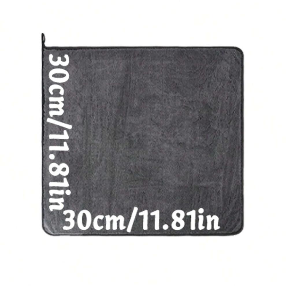 Car Microfiber Towel - High-Absorbent Car Wash Cleaning Cloth (30Cm X 30Cm, Gray) Dark/Gray 619204331287