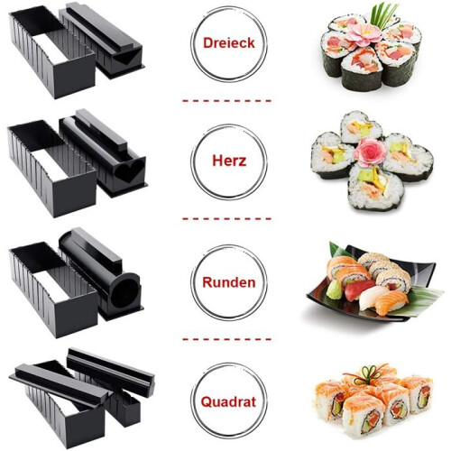 Sushi making tool kit, 10-piece sushi making tool kit, reusable as a gift for 2