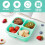 3 reusable snack boxes with 4 separate compartments - For snacks, fruit, nuts, biscuits, candy 3