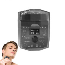 (black/1set) Transparent Dual Head Razor Men's High Power Electric Digital Display Shaver Rechargeable Portable Small Steel Cannon
