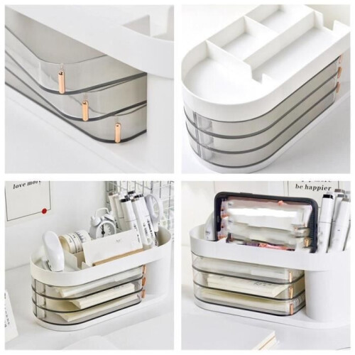 Desk organizer - Unspecified - Pen holder - White - Multifunctional - 10.5x24.5x10cm 2