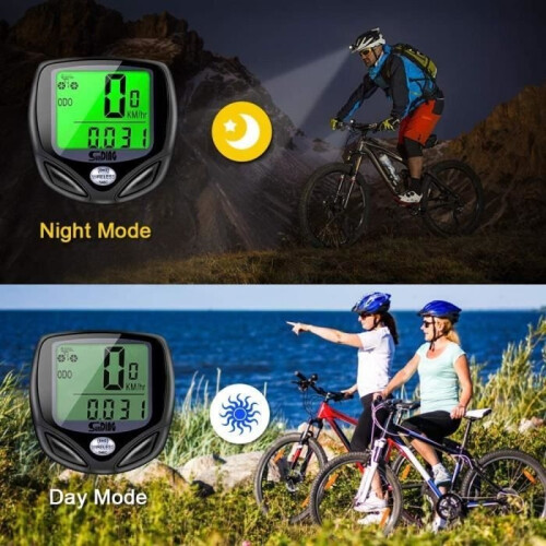 Wireless Bike Computer, Multifunctional Wired Bike Computer, Speedometer and Odometer, Backlight, Waterproof, 22 1