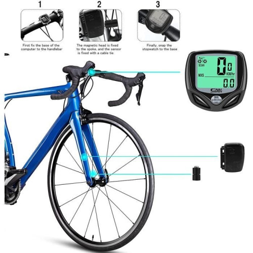 Wireless Bike Computer, Multifunctional Wired Bike Computer, Speedometer and Odometer, Backlight, Waterproof, 22 2