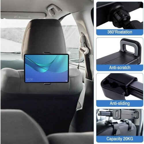 Car Dashboard Tablet Holder, Extendable Car Headrest Tablet Holder, Universal Tablet Mount [S174] 2