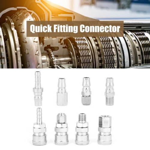 8-Piece 1-4" Quick Connect Pneumatic Fitting Set for Air Compressor Hose HB066 1