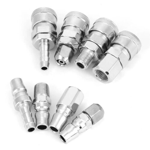8-Piece 1-4" Quick Connect Pneumatic Fitting Set for Air Compressor Hose HB066 2