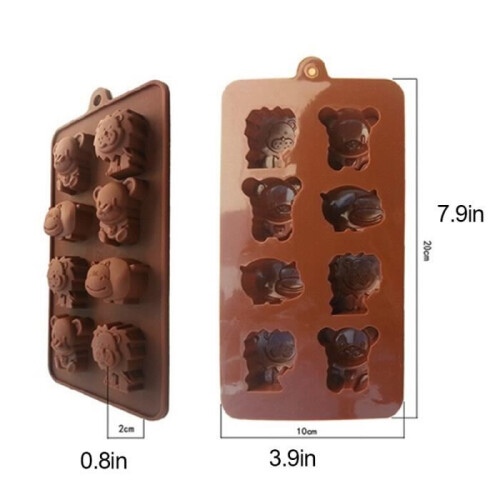 8-hole cartoon animal shape silicone chocolate mold 2