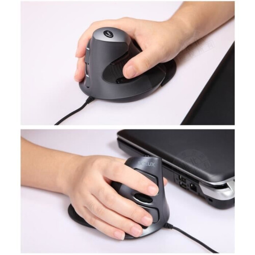 Vertical Mouse - DeLUX - M618 - Wired - Ergonomic Design - Comfortable 1