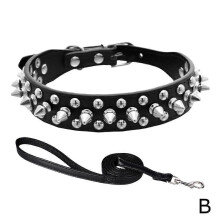 (Black/L) Amazon Hot Dog Collar Anti-Bite Rivet Pet Collar Medium Large Dog Chain French Bulldog Collar